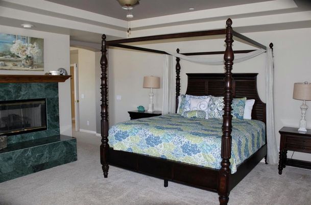 Bedroom, Fireplace, Interior