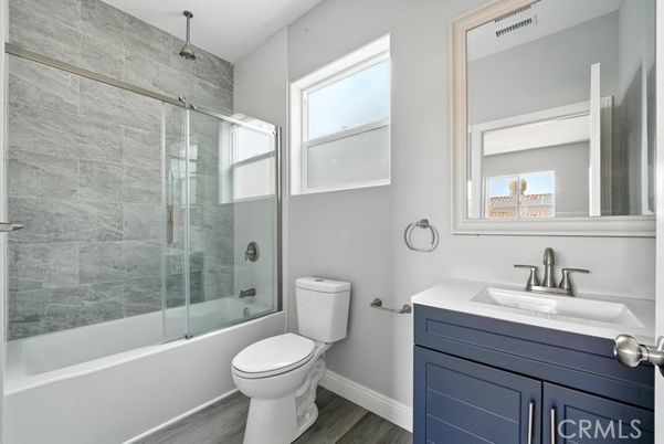 Bathroom, Glass Shower, Interior, Wood Texture Flooring