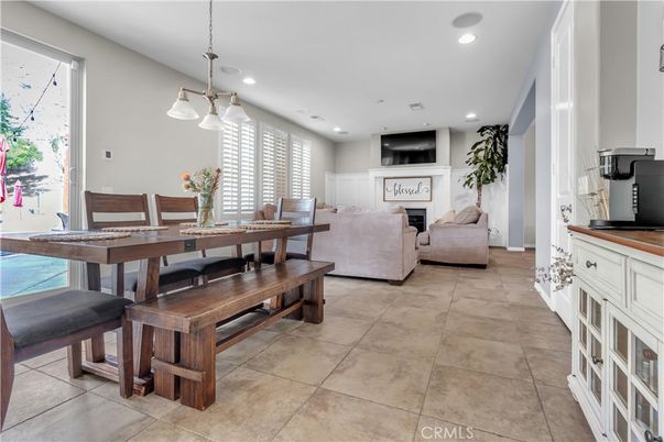 Dining room, Fireplace, Interior, Living room, Pendant Lights, Recessed Lighting