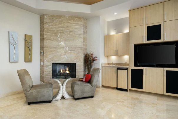 Fireplace, Interior, Living room, Recessed Lighting