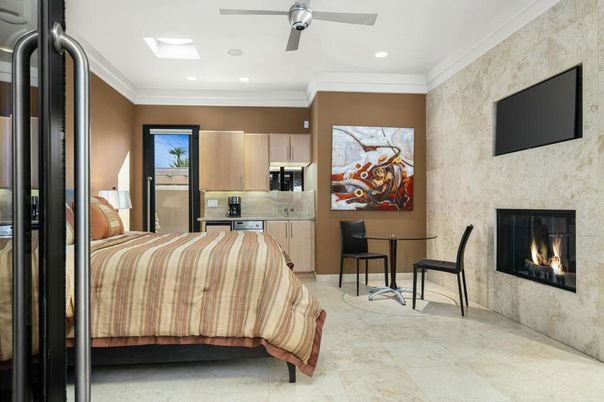 Bedroom, Fireplace, Interior, Kitchen, Recessed Lighting