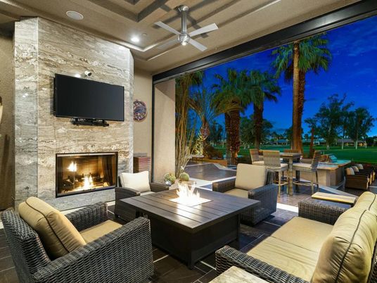 Exterior, Fireplace, Recessed Lighting