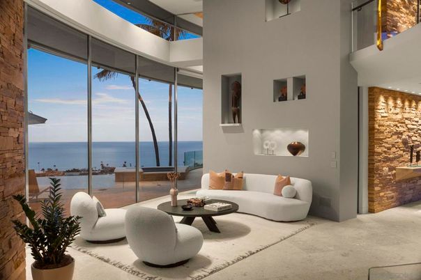 Interior, Living room, Stone Walls, Water