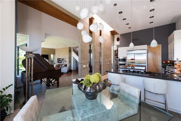 Dining room, Interior, Kitchen, Living room, Pendant Lights, Piano, Recessed Lighting, Stainless Steel Appliances