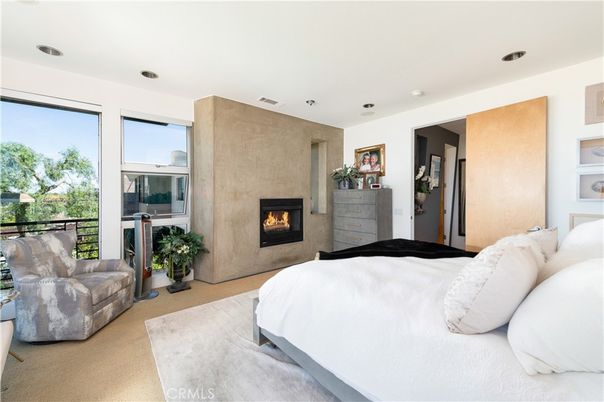 Bedroom, Fireplace, Interior, Recessed Lighting