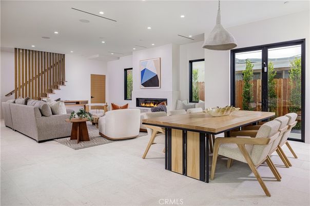 Dining room, Fireplace, Interior, Living room, Pendant Lights, Recessed Lighting