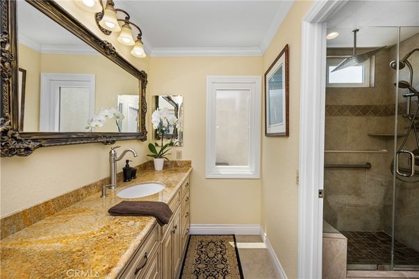 Bathroom, Dual Sink Vanities, Glass Shower, Interior