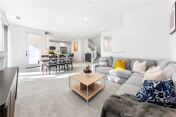 Dining room, Interior, Kitchen, Living room, Recessed Lighting, Stainless Steel Appliances