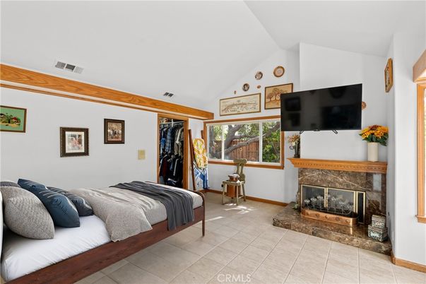 Bedroom, Fireplace, Interior