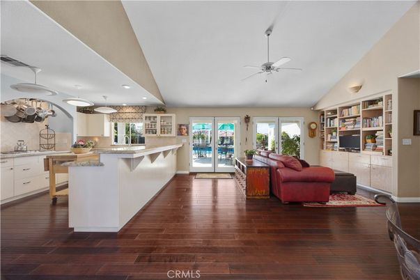 Interior, Kitchen, Living room, Recessed Lighting, Wood Texture Flooring