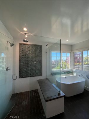 Bathroom, Free Standing Baths, Glass Shower, Interior, Recessed Lighting
