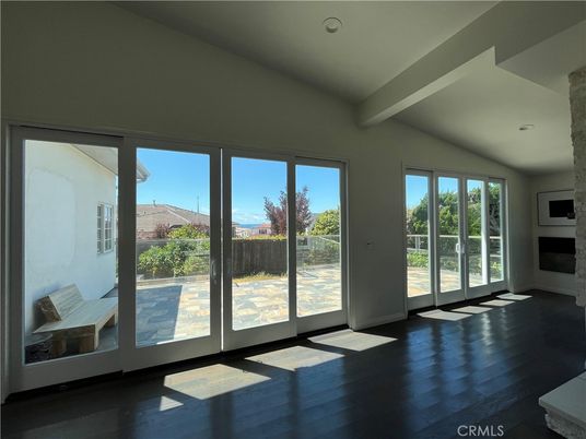 Empty room, Fireplace, Interior, Recessed Lighting, Wood Texture Flooring