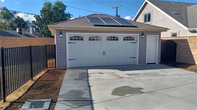 Detached Garage, Exterior, Solar Panels