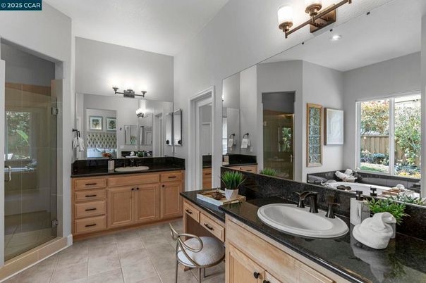 Bathroom, Dual Sink Vanities, Glass Shower, Interior