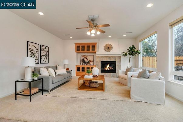 Fireplace, Interior, Living room, Recessed Lighting