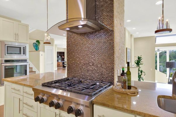 Interior, Kitchen, Pendant Lights, Recessed Lighting, Stainless Steel Appliances
