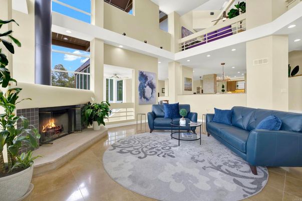Fireplace, Interior, Living room, Pendant Lights, Recessed Lighting