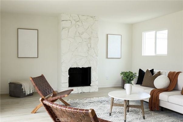 Fireplace, Interior, Living room, Marble Walls, Stone Walls, Wood Texture Flooring