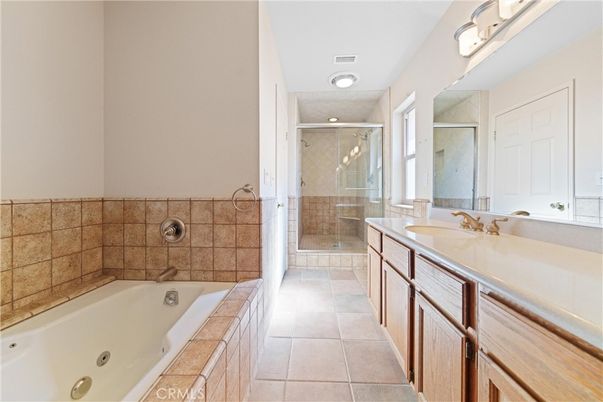Bathroom, Dual Sink Vanities, Glass Shower, Interior, Tile Countertops