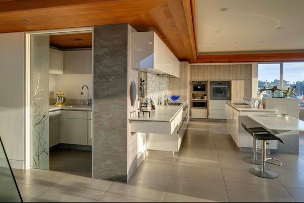 Interior, Kitchen, Recessed Lighting, Stainless Steel Appliances, Wooden Ceilings