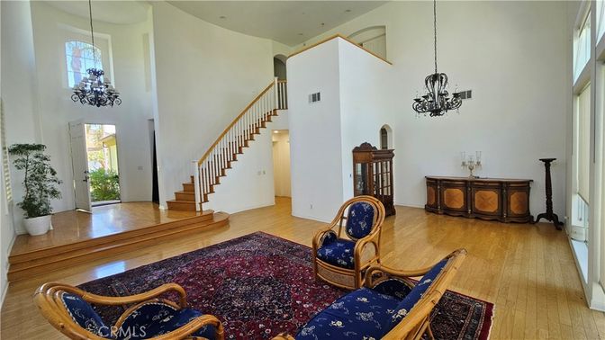 Chandelier, Interior, Wood Texture Flooring