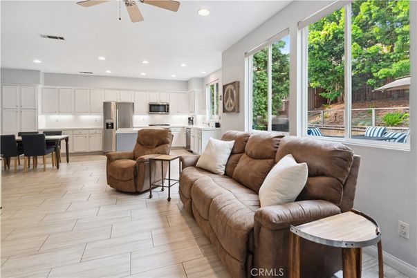 Dining room, Interior, Kitchen, Living room, Recessed Lighting, Stainless Steel Appliances