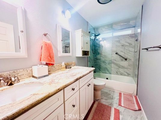 Bathroom, Dual Sink Vanities, Glass Shower, Interior, Marble, Marble Walls