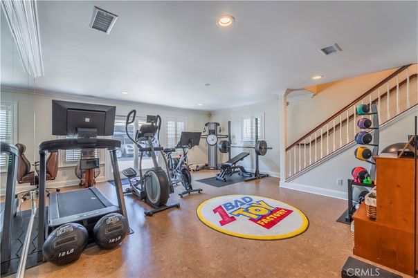 Fitness Equipment, Gym, Interior, Recessed Lighting