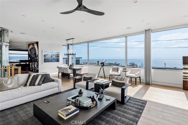Dining room, Interior, Living room, Pendant Lights, Recessed Lighting, Water, Wood Texture Flooring