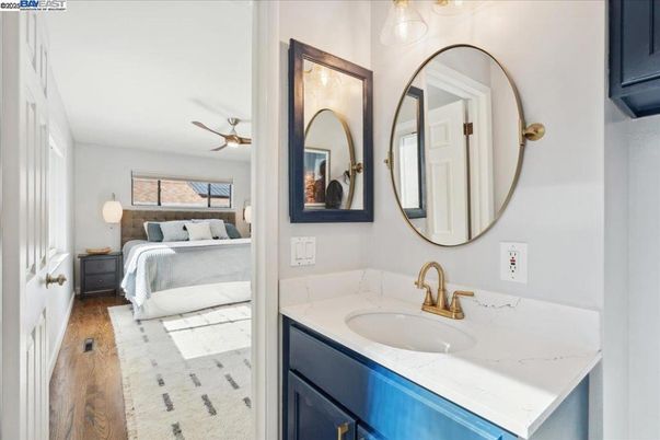 Bathroom, Bedroom, Dual Sink Vanities, Interior, Wood Texture Flooring