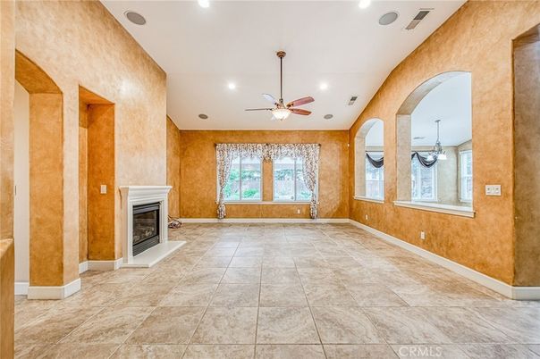 Empty room, Fireplace, Interior, Recessed Lighting