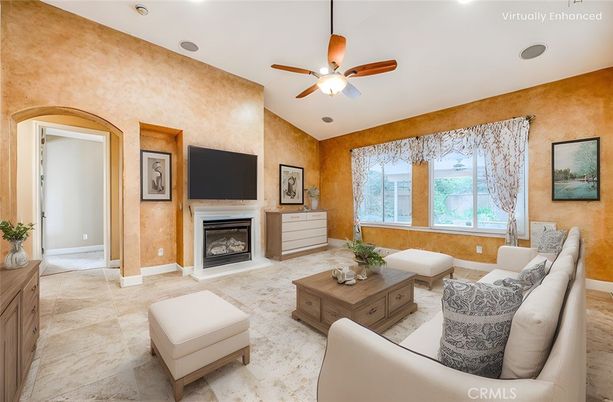 Fireplace, Interior, Living room, Recessed Lighting