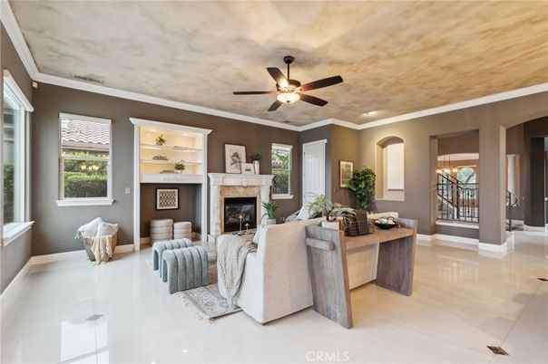 Fireplace, Interior, Living room, Recessed Lighting