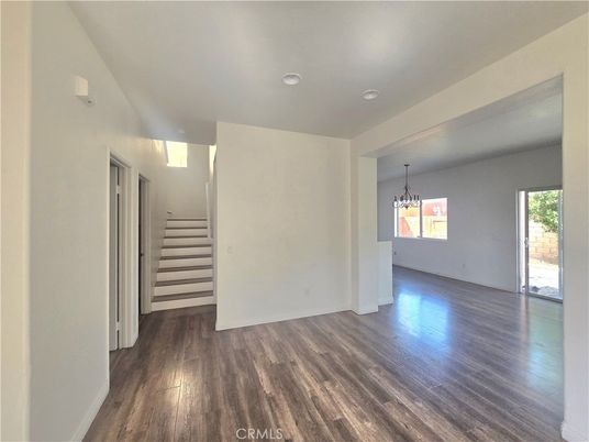 Chandelier, Empty room, Interior, Pendant Lights, Wood Texture Flooring