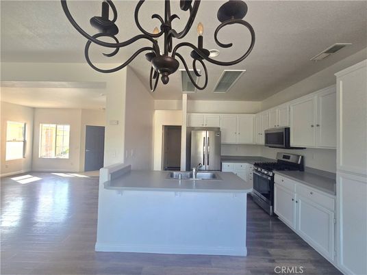 Interior, Kitchen, Stainless Steel Appliances, Wood Texture Flooring