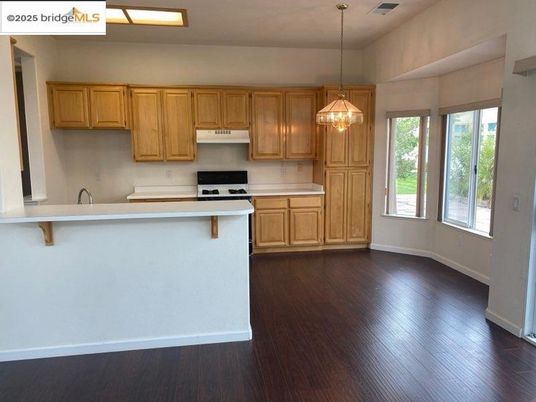 Interior, Kitchen, Pendant Lights, Wood Texture Flooring