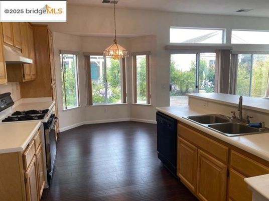 Interior, Kitchen, Pendant Lights, Stainless Steel Appliances, Wood Texture Flooring