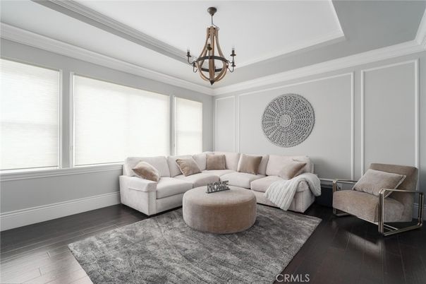 Chandelier, Interior, Living room, Wood Texture Flooring