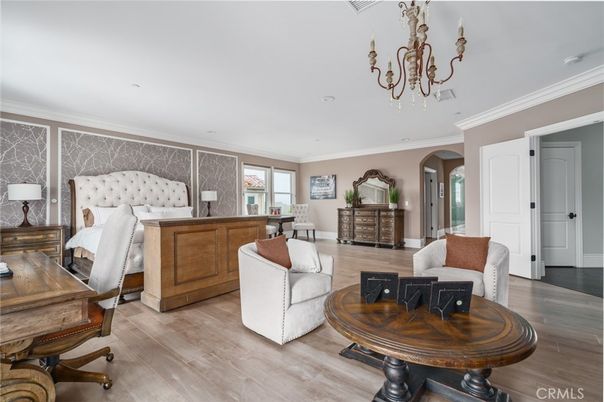 Chandelier, Home Office, Interior, Living room, Recessed Lighting, Wood Texture Flooring