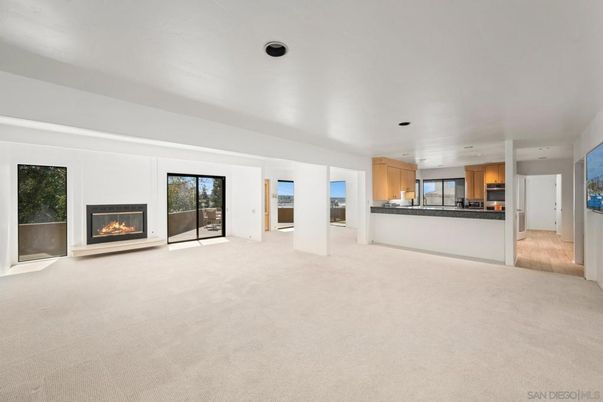 Empty room, Fireplace, Interior, Kitchen, Recessed Lighting