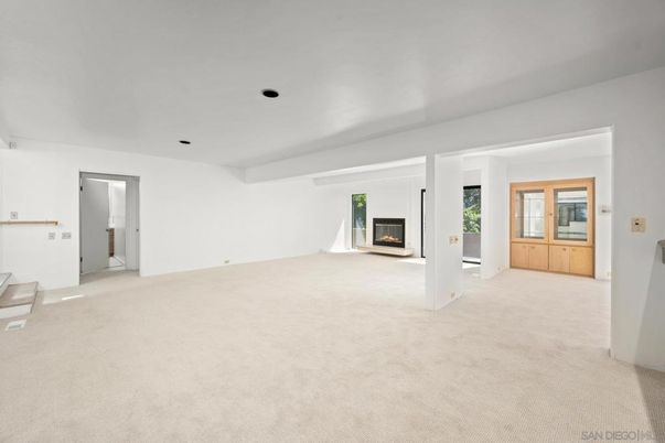 Empty room, Fireplace, Interior, Recessed Lighting