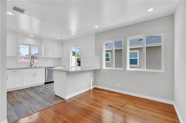 Interior, Kitchen, Recessed Lighting, Wood Texture Flooring