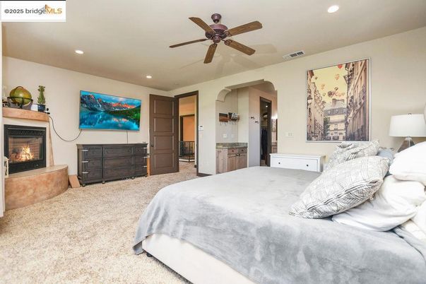 Bedroom, Fireplace, Interior, Recessed Lighting