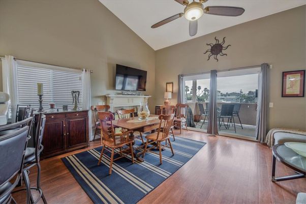 Dining room, Fireplace, Interior, Wood Texture Flooring