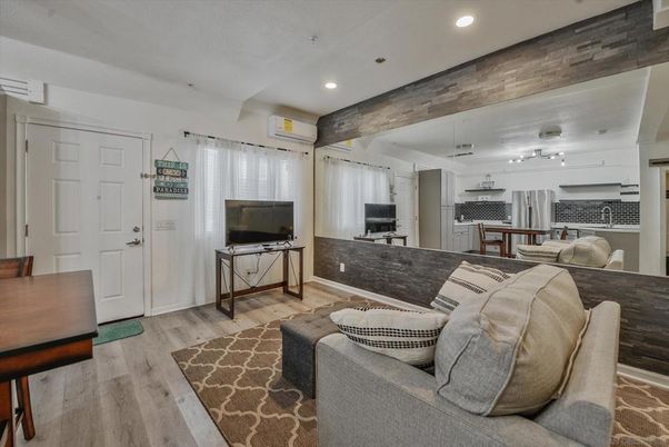 Interior, Kitchen, Living room, Recessed Lighting, Wood Texture Flooring