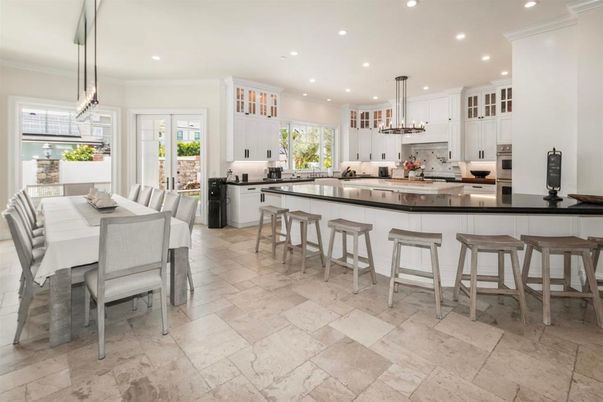 Dining room, Interior, Kitchen, Pendant Lights, Recessed Lighting, Stainless Steel Appliances