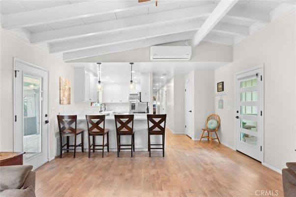 Interior, Kitchen, Pendant Lights, Stainless Steel Appliances, Wood Texture Flooring
