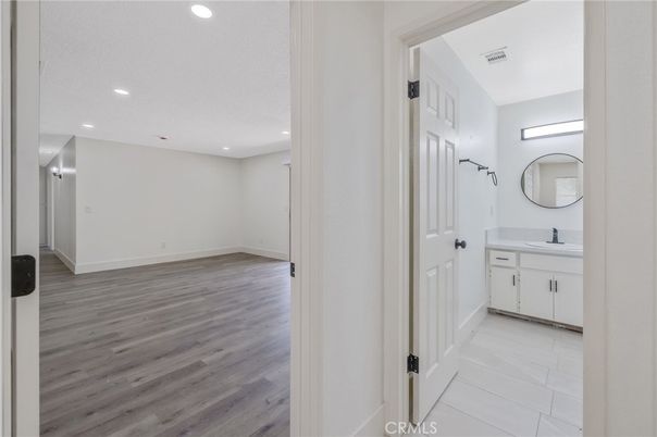 Bathroom, Interior, Recessed Lighting, Wood Texture Flooring
