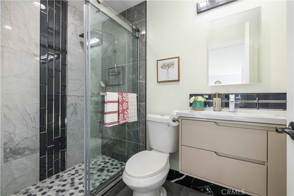 Bathroom, Glass Shower, Interior, Marble Walls