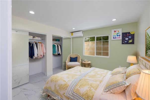 Bedroom, Interior, Marble, Recessed Lighting
